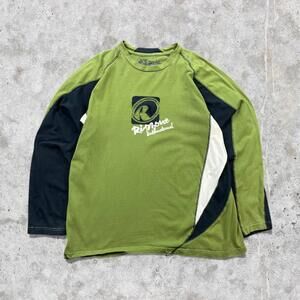 Panelled Army Green Ripzone Graphic Long Sleeve Shirt